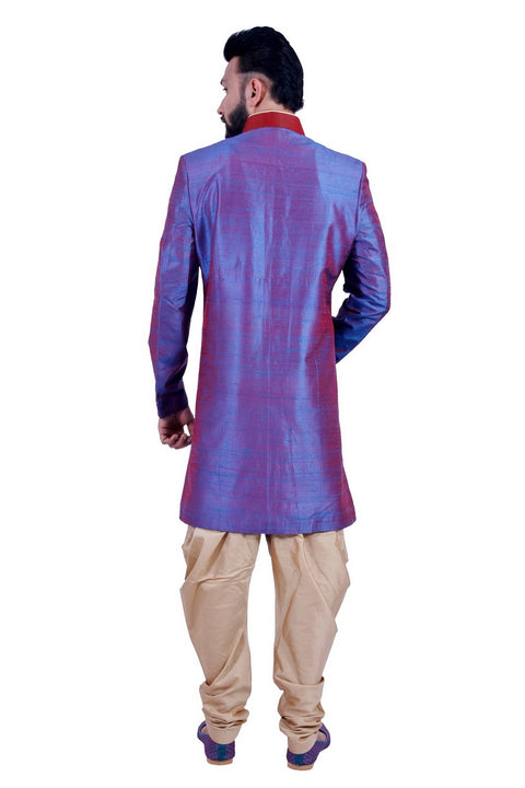 Blueberry Indian Wedding Indo-Western Sherwani for Men