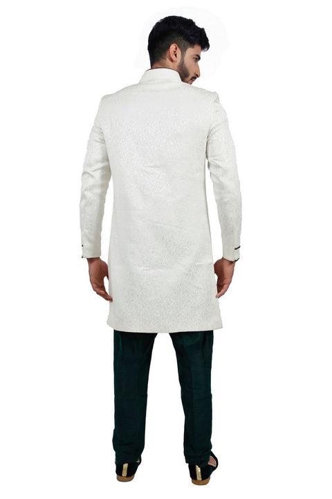 White Indian Wedding Indo-Western Sherwani for Men