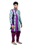 Island Lagoon and Purple Indian Wedding Indo-Western Sherwani for Men