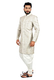 Creamy White Indian Wedding Indo-Western Sherwani for Men