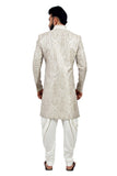 Creamy White Indian Wedding Indo-Western Sherwani for Men