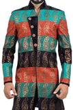 Multicoloured Designer Short Indian Wedding Indo-Western Sherwani for Men