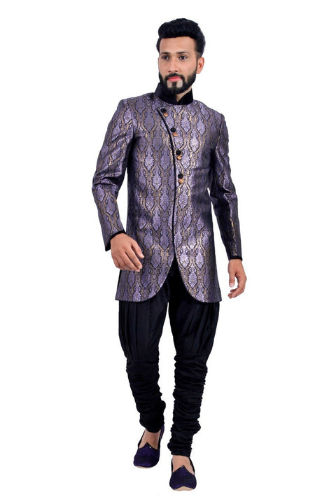 Purple Indian Wedding Indo-Western Sherwani for Men