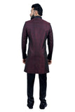 Marron and Black Indian Wedding Indo-Western Sherwani for Men RK1128SNT