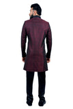 Marron and Black Indian Wedding Indo-Western Sherwani for Men