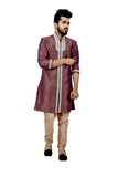 Rosy Brown Silk Traditional Indian Wedding Indo-Western Sherwani for Men