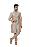 Almond Silk Traditional Indian Wedding Indo-Western Sherwani for Men