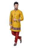 Golden Yellow Silk Traditional Indian Wedding Indo-Western Sherwani for Men