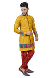 Golden Yellow Silk Traditional Indian Wedding Indo-Western Sherwani for Men