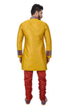 Golden Yellow Silk Traditional Indian Wedding Indo-Western Sherwani for Men