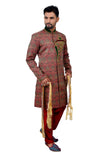 Multi Brocade Silk Traditional Indian Wedding Indo-Western Sherwani for Men