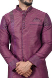 Purple Silk Traditional Indian Wedding Indo-Western Sherwani for Men