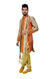 Khakhi Silk Traditional Indian Wedding Indo-Western Sherwani for Men