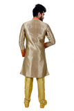 Khakhi Silk Traditional Indian Wedding Indo-Western Sherwani for Men