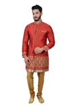 Maroon Silk Traditional Indian Wedding Indo-Western Sherwani for Men