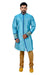 Peacockblue Silk Traditional Indian Wedding Indo-Western Sherwani for Men