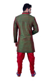 Deep Jungle Green Silk Traditional Indian Wedding Indo-Western Sherwani for Men