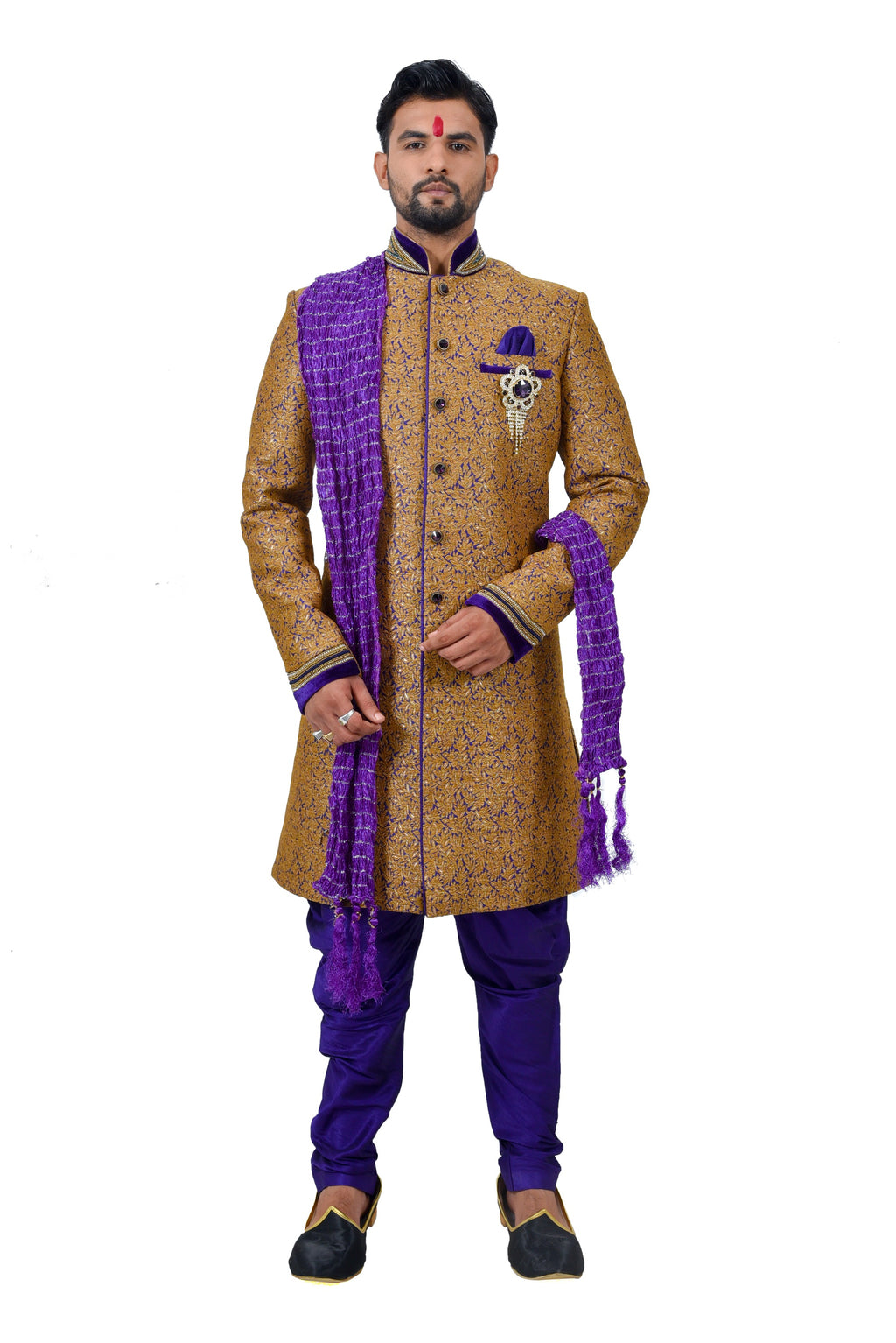 Camel Juti Brocade Silk Traditional Indian Wedding Indo Western Sherwa Saris and Things