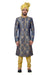 Blue Kinkhab Brocade Silk Traditional Indian Wedding Indo-Western Sherwani for Men