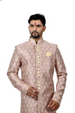 Multi Dupiondohra Brocade Silk Traditional Indian Wedding Indo-Western Sherwani for Men