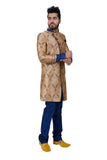 Multi Zari Brocade Silk Traditional Indian Wedding Indo-Western Sherwani for Men