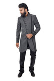 Gray Asparagus Italian Febric Traditional Indian Wedding Indo-Western Sherwani for Men