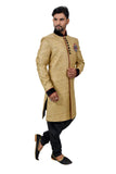 Lion Fancy Katan Silk Traditional Indian Wedding Indo-Western Sherwani for Men