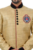 Lion Fancy Katan Silk Traditional Indian Wedding Indo-Western Sherwani for Men