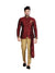 Royal Maroon Silk Side Draped Designer Look Wedding Jodhpuri Printed Indian Suit Set For Men - RK3086SNT