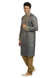 Smoke Grey Indian Wedding Kurta Pajama Sherwani for Men