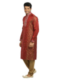 Tomato Red Indian Wedding Kurta Pajama Sherwani for Men