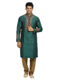 Teal Green Indian Wedding Kurta Pajama Sherwani for Men