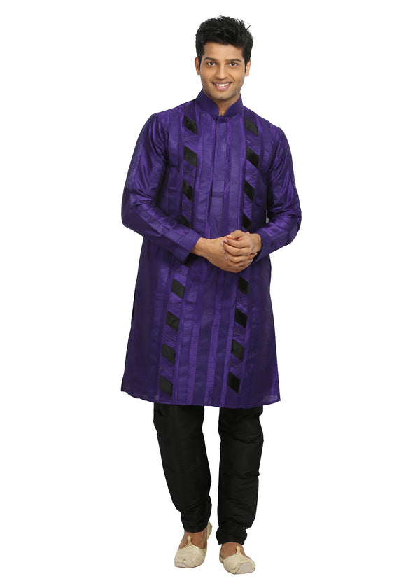 Purple Indian Wedding Kurta Pajama Sherwani for Men