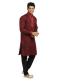 Maroon Indian Wedding Kurta Pajama Sherwani - Indian Ethnic Wear for Men