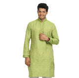 Light Green Cotton Linen Indian Wedding Kurta Pajama Sherwani - Indian Ethnic Wear for Men