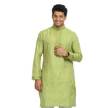 Light Green Cotton Linen Indian Wedding Kurta Pajama for Men