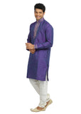 Purple Violet Cotton Linen Indian Kurta Pajama for Men