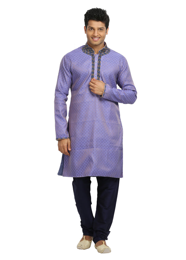 Lavender Indian Wedding Kurta Pajama Sherwani - Indian Ethnic Wear for Men