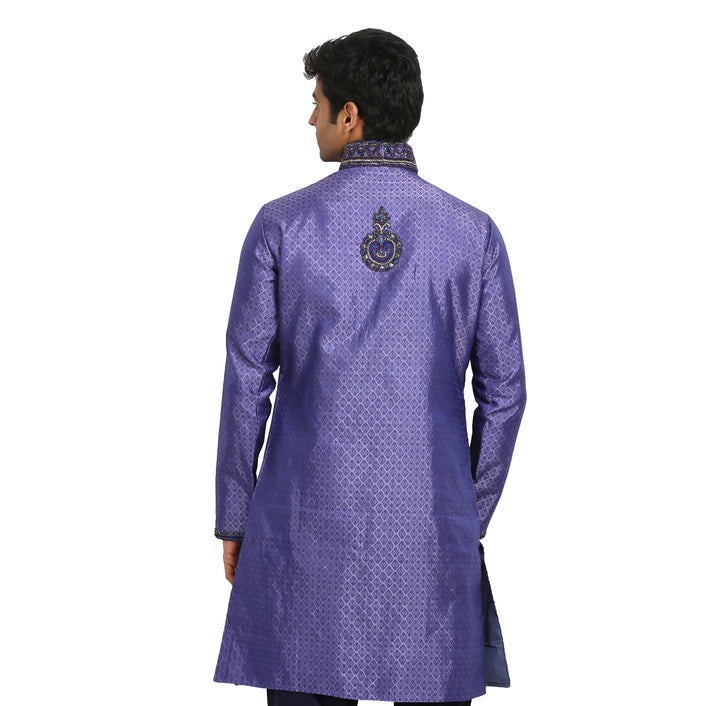 Dark Lavender Indian Wedding Kurta Pajama Sherwani - Indian Ethnic Wear for Men