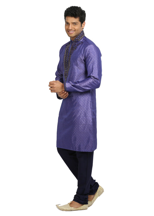 Dark Lavender Indian Wedding Kurta Pajama Sherwani - Indian Ethnic Wear for Men