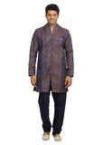 Chocolate Blue Trendy Indian Wedding Kurta Pajama Sherwani - Indian Ethnic Wear for Men