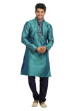 Turquoise Indian Wedding Kurta Pajama Sherwani - Indian Ethnic Wear for Men