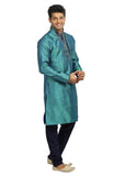 Turquoise Indian Wedding Kurta Pajama Sherwani - Indian Ethnic Wear for Men