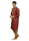 Rust Indian Wedding Kurta Pajama Sherwani - Indian Ethnic Wear for Men