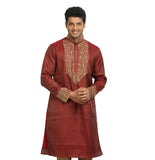 Rust Indian Wedding Kurta Pajama Sherwani - Indian Ethnic Wear for Men