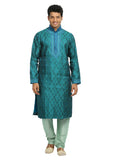 Electric Blue Indian Wedding Kurta Pajama Sherwani - Indian Ethnic Wear for Men