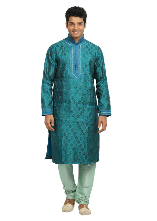 Electric Blue Indian Wedding Kurta Pajama for Men