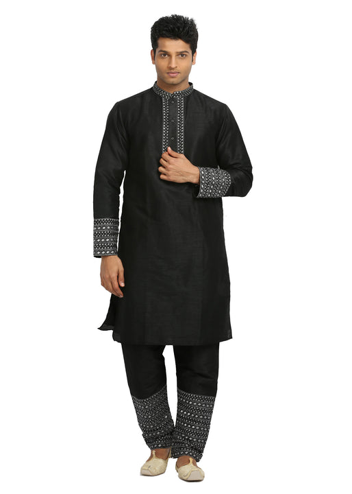 Black Indian Wedding Kurta Pajama for Men