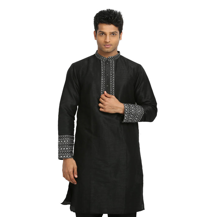 Black Indian Wedding Kurta Pajama for Men