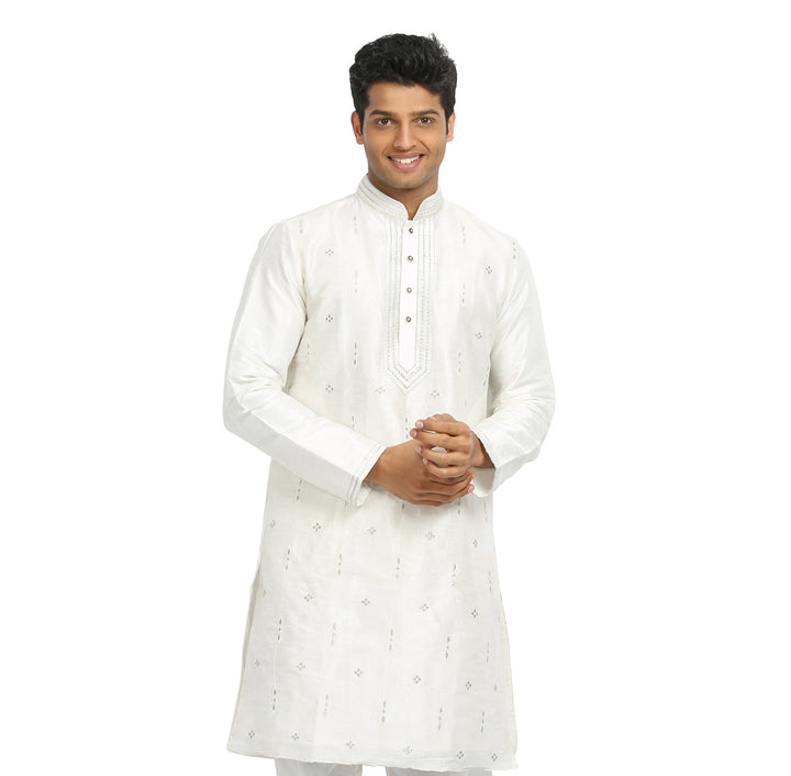 White Indian Wedding Kurta Pajama for Men